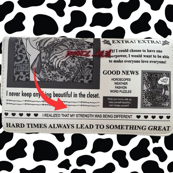 NWT Betsey Johnson Newspaper Print Wallet - Maximalist - Picture 3 of 6